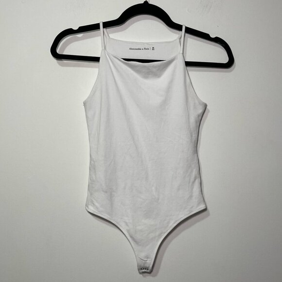 Abercombie & Fitch Women White one pieve high square neck casual bodysuit in XS - Picture 1 of 6